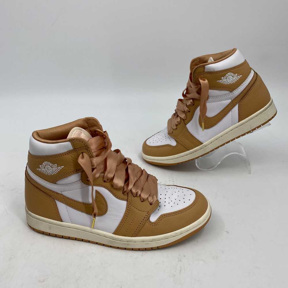Nike White Tan Sneakers Retro 1 High | Womens 8.5